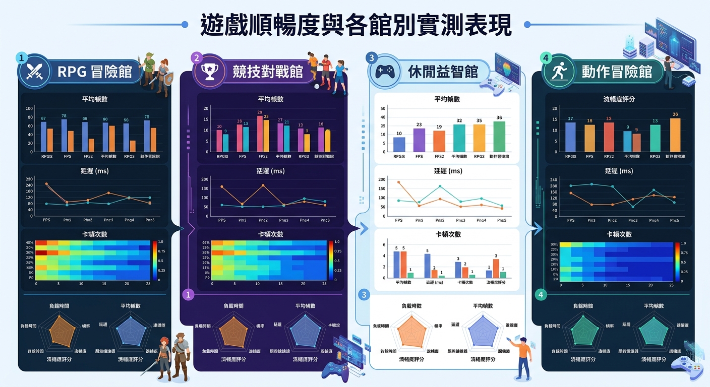 遊戲順暢度與各館別實測表現